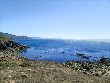 Cape Tourinan shoreline landscape, Galicia, Spain. Spanish panorama clipart