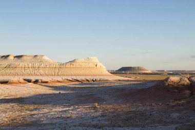 Mangystau desert landmark, Kyzylkup area, Kazakhstan. Rock strata formations clipart