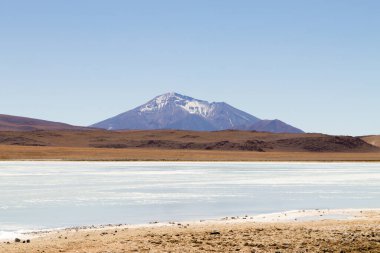 Laguna Hedionda landscape,Bolivia. Beautiful bolivian panorama. Blue water lagoon clipart