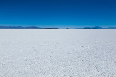 Salar de Uyuni, Bolivya. Dünyadaki en büyük tuz düzlüğü. Bolivya manzarası