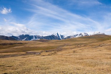 Altai tavan bogd ulusal park manzarası, Moğolistan. Altai sıradağları