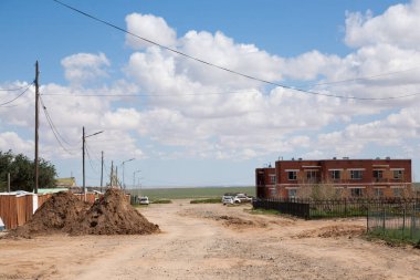 Bulgan kasaba binalarının manzarası, Moğolistan tarihi