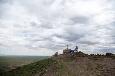 Sajn ve Budist manastırı, Gobi bölgesi, Moğolistan dönüm noktası. Khamariin Khiid Manastırı