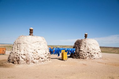 Sajn ve Budist manastırı, Gobi bölgesi, Moğolistan dönüm noktası. Khamariin Khiid Manastırı