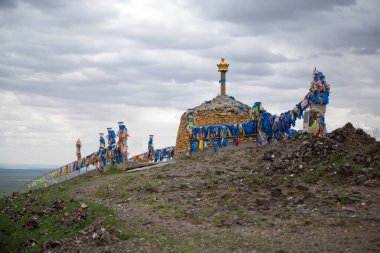 Sajn ve Budist manastırı, Gobi bölgesi, Moğolistan dönüm noktası. Khamariin Khiid Manastırı