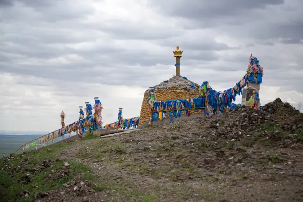 Sajn ve Budist manastırı, Gobi bölgesi, Moğolistan dönüm noktası. Khamariin Khiid Manastırı
