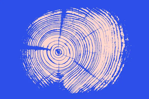 Monoton pembe ve mavi botanik ağaç halkaları. Büyüme halkaları sanat dokusu ve çatlak yüzey.