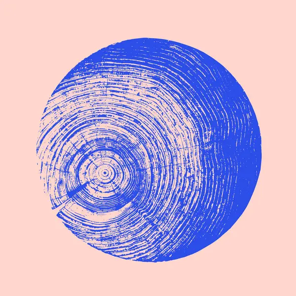Monoton pembe ve mavi botanik ağaç halkaları. Büyüme halkaları sanat dokusu ve çatlak yüzey.