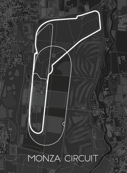 Monza Circuit Map Italien — Stockvektor