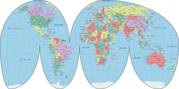 Політична Карта Світу Вектор — стоковий вектор