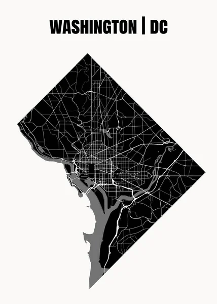 Washington Usa Map Poster Art — Stockový vektor
