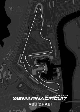 Formula 1 yarış pisti haritası Yas Marina Pisti Abu Dabi BAE, Birleşik Arap Emirlikleri