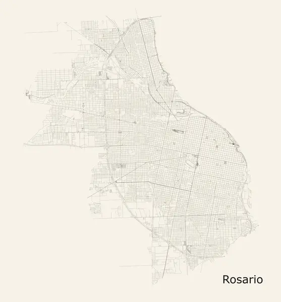 Mapa Estradas Rosario Argentina — Vetor de Stock