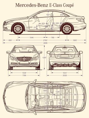 Mercedes Benz E Sınıfı Coupe 2009 araba planı