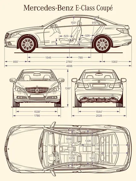 Mercedes Benz Class Coupe 2009 Carro Modelo — Vetor de Stock