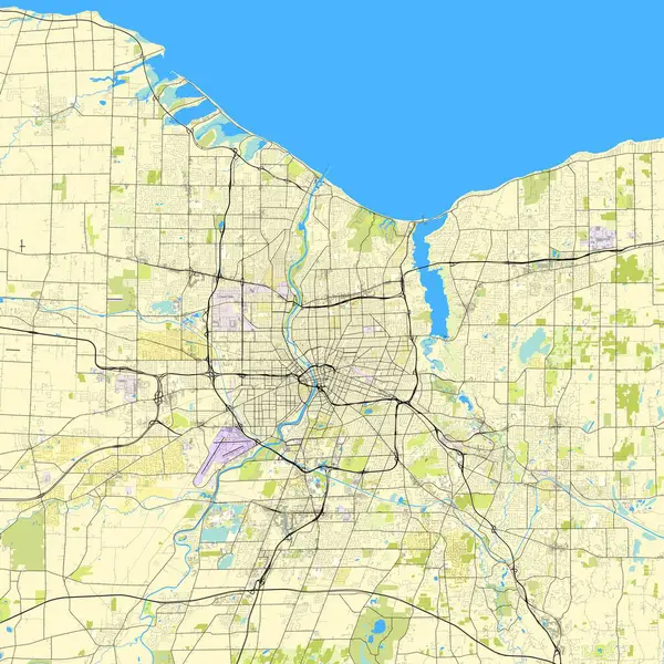 Cidade Mapa Rochester New York Estados Unidos — Vetor de Stock