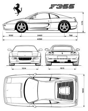 Ferrari F355 araba planı