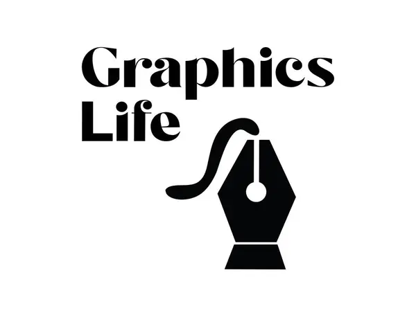 Kalem Simgesi Yaratıcı Tasarım Sanatı ile Grafik Hayat Metni 