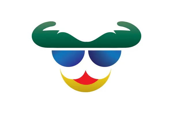 Renkli Soyut Karakter Sanat Vektörü Portresi