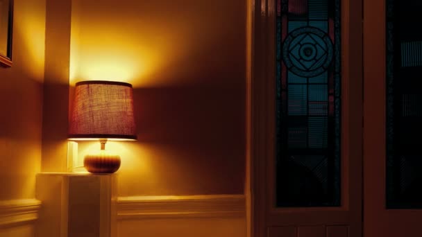 Lamp Включает Выключает Доме Genesis Interior — стоковое видео