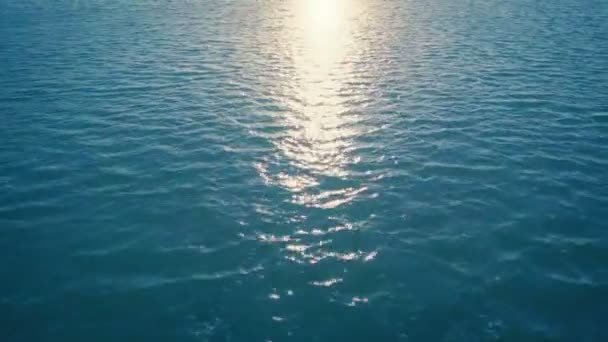 Flying Blue Sea Sun Glow — Stock video