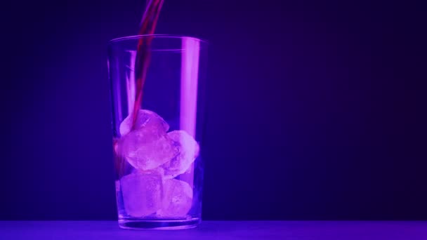 Cola Drink Poured Party Lights — Stock Video