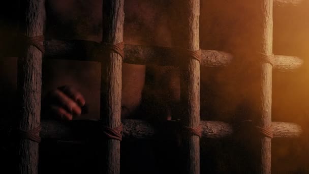 Κρατούμενος Dusty Sunlight Μεσαιωνική Σκηνή — Αρχείο Βίντεο