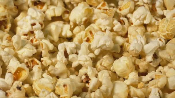Popcorn Girando Lentamente Colpo Primo Piano — Video Stock
