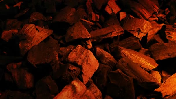 Steenkoolstapel Vuur Gloeien — Stockvideo