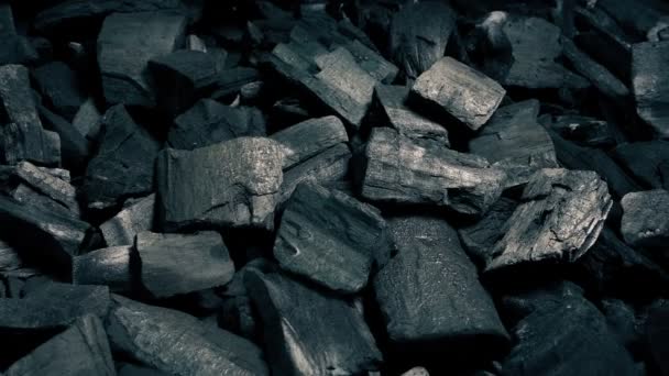 Carvão Inverno Combustível Pilha Closeup — Vídeo de Stock