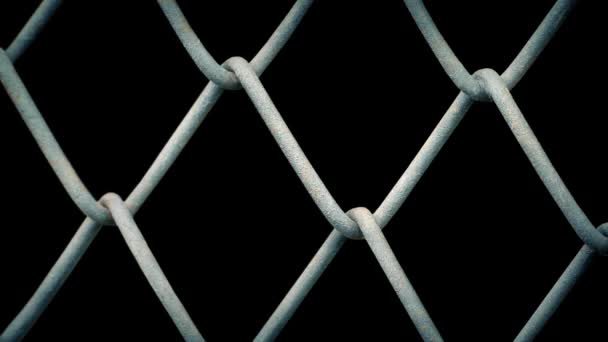 Geïsoleerde Ketting Link Wire Fence Met Alpha Channel — Stockvideo