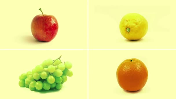 Leckere Gemischte Früchte Rotierende Montage — Stockvideo
