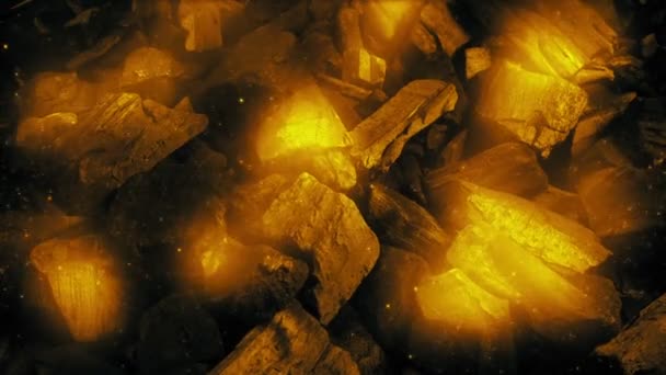 Magical Glowing Material Gold Particles — Stock Video