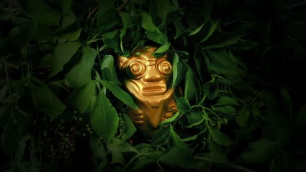 Ídolo Ouro Misterioso Selva — Vídeo de Stock