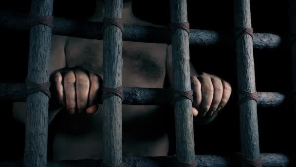 Man Prison Historical Scene — Vídeos de Stock