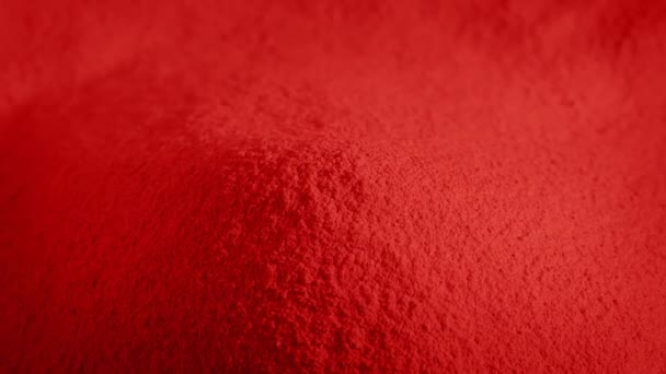 Roter Pulverhaufen Mit Rotierenden Nahaufnahmen — Stockvideo
