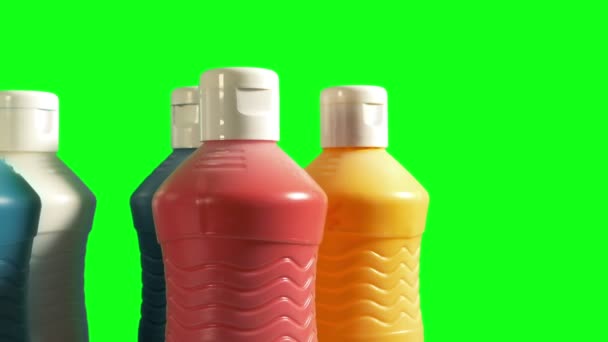 Passing Paint Bottles Cutout Greenscreen — 비디오
