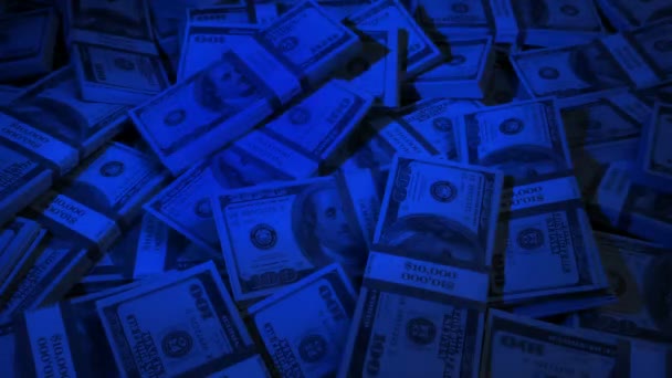Police Lights Flashing Pile Money — Stock video