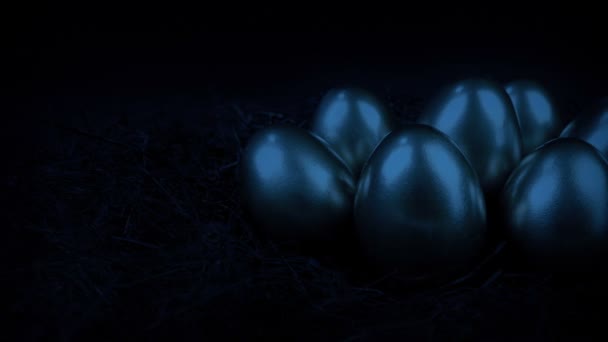 Golden Dragon Eggs Dark Cave — Vídeo de Stock