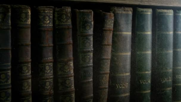 Library Old Books Dust Swirling — Stockvideo