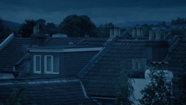 Light Turned Rooftop Window — Stockvideo