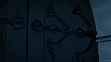 Medieval Door In The Evening, Castle Or Church