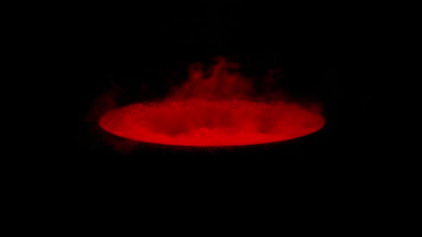 Red Liquid Vat Bubbling Isolated Black Compositing Element — Stockvideo