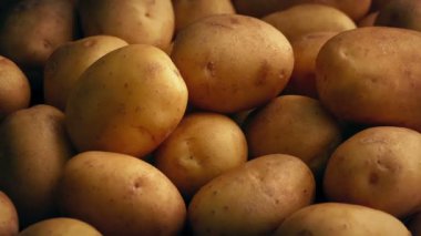 Pile Of Potatoes Rotating Closeup