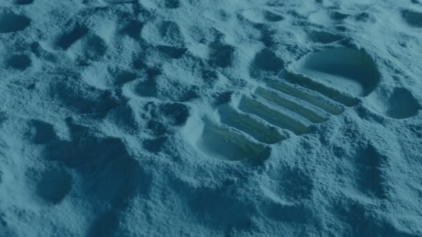 Footprint Astronaut Moon — стоковое видео