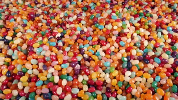 Huge Pile Candy Beans Moving Shot — Vídeos de Stock