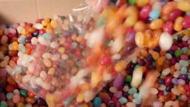 Scooping Candy Beans Bag Shots — Stock video
