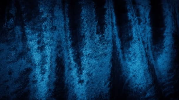 Passing Velvet Blue Curtains Closeup — Vídeo de Stock