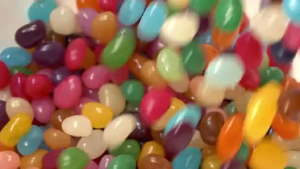 Candy Beans Poured Bowl Party — ストック動画