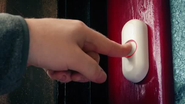 Doorbell Pressed Normal Ominous Angle — Wideo stockowe